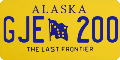AK license plate GJE200