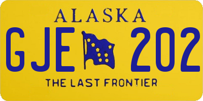 AK license plate GJE202