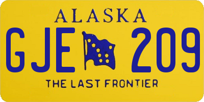 AK license plate GJE209