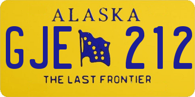 AK license plate GJE212