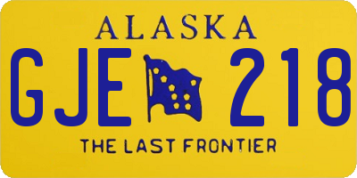 AK license plate GJE218