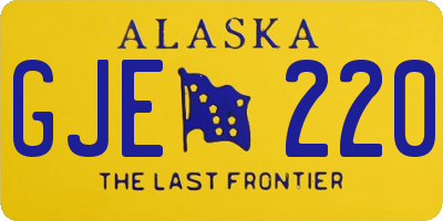 AK license plate GJE220