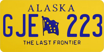 AK license plate GJE223