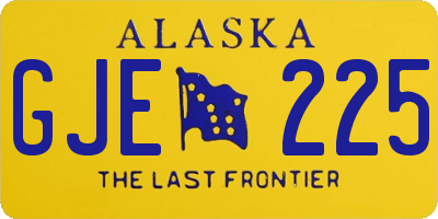 AK license plate GJE225