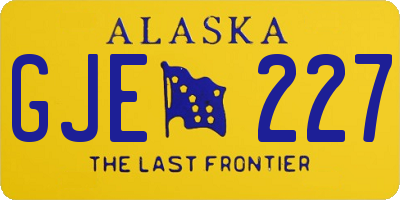 AK license plate GJE227