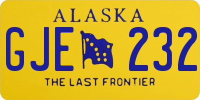 AK license plate GJE232