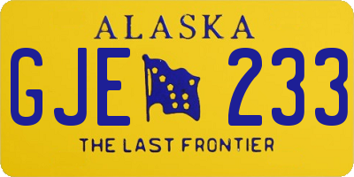 AK license plate GJE233