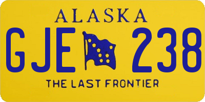 AK license plate GJE238