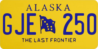 AK license plate GJE250
