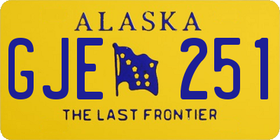 AK license plate GJE251