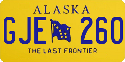 AK license plate GJE260