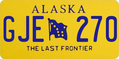 AK license plate GJE270