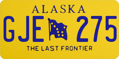 AK license plate GJE275