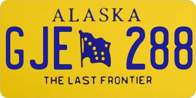 AK license plate GJE288