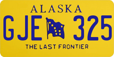 AK license plate GJE325