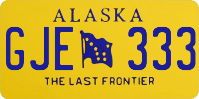 AK license plate GJE333