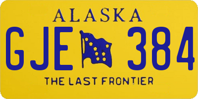 AK license plate GJE384