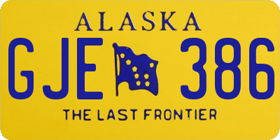 AK license plate GJE386