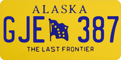 AK license plate GJE387