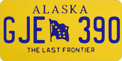 AK license plate GJE390