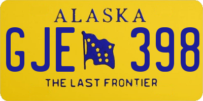 AK license plate GJE398