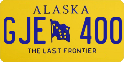 AK license plate GJE400