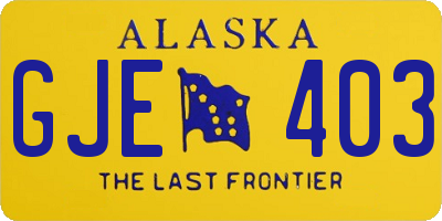 AK license plate GJE403