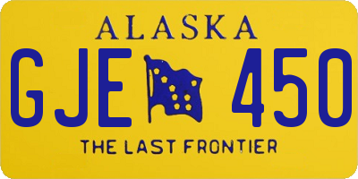 AK license plate GJE450