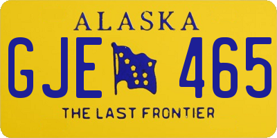 AK license plate GJE465