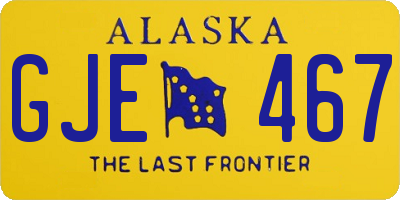 AK license plate GJE467