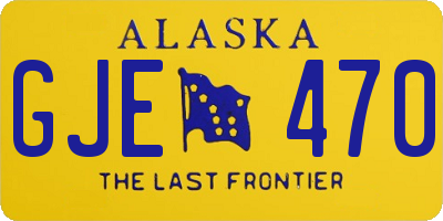 AK license plate GJE470