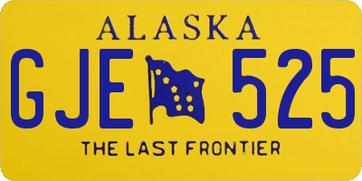 AK license plate GJE525