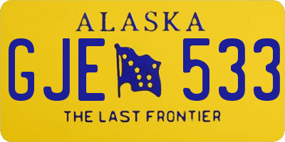 AK license plate GJE533