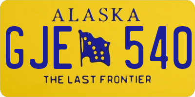 AK license plate GJE540