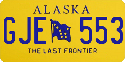 AK license plate GJE553