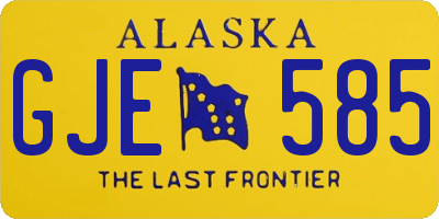 AK license plate GJE585