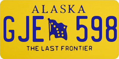 AK license plate GJE598