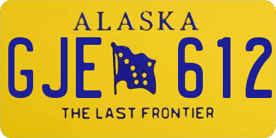 AK license plate GJE612