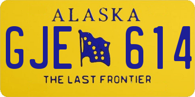 AK license plate GJE614