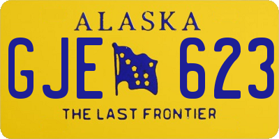 AK license plate GJE623