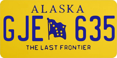 AK license plate GJE635
