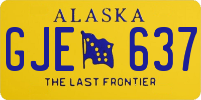AK license plate GJE637