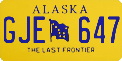 AK license plate GJE647