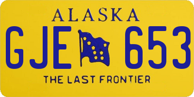AK license plate GJE653