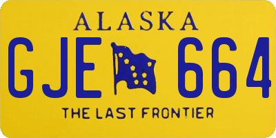 AK license plate GJE664