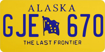 AK license plate GJE670