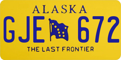 AK license plate GJE672