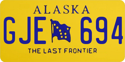 AK license plate GJE694