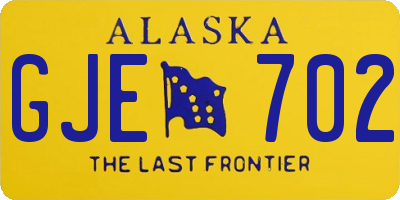 AK license plate GJE702
