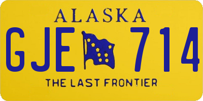 AK license plate GJE714